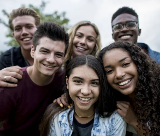 group of teenagers outside